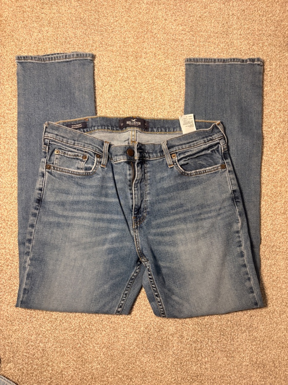 Hollister Men's Light Blue Slim Straight Jeans